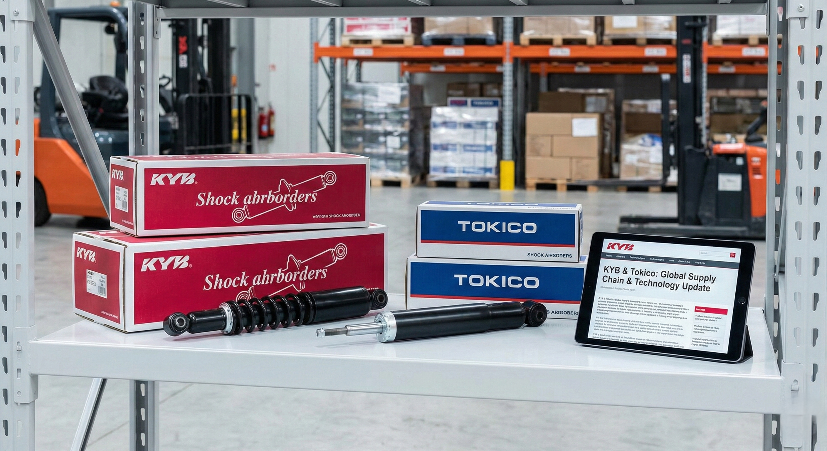 Tokico and KYB products on display